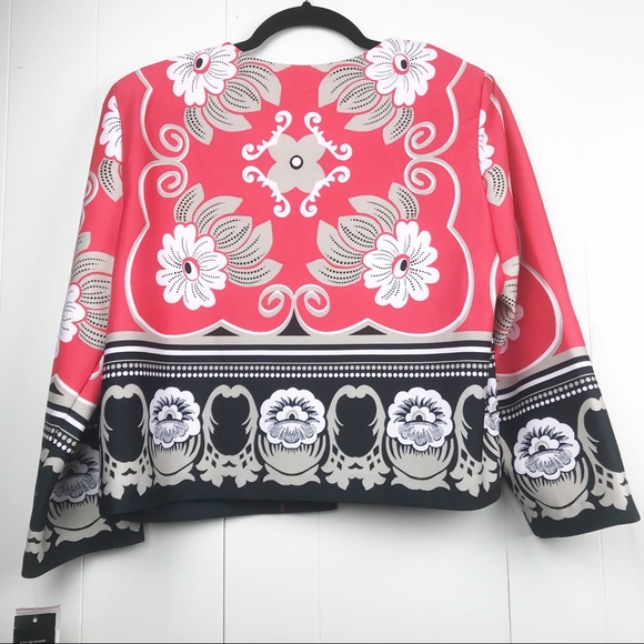 DN Design black and coral floral jacket 65 - Picture 4 of 5